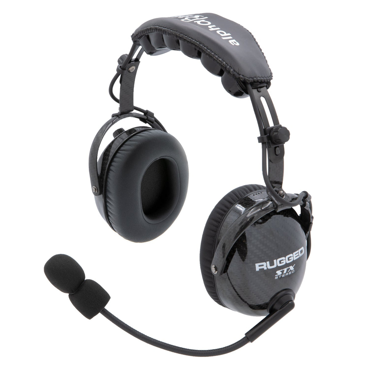 AlphaBass Carbon Fiber Stereo Headset with Bass Boost and Volume Control (OTH and BTH) - Over The Head